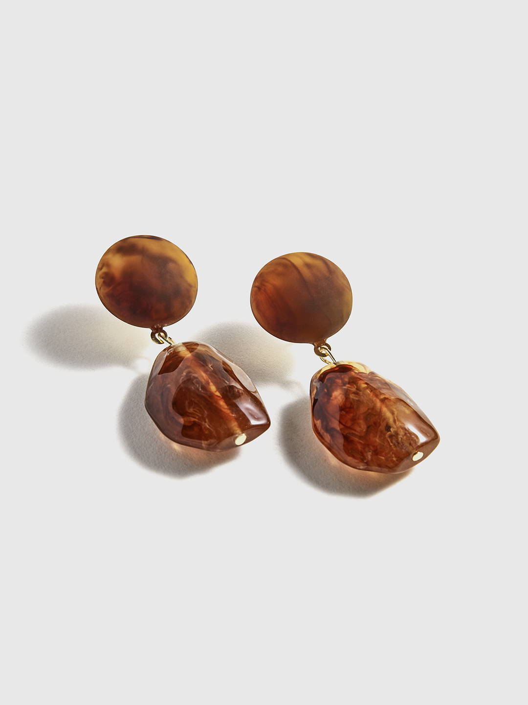 Boucles d'oreilles pendantes en acrylique écaille de tortue