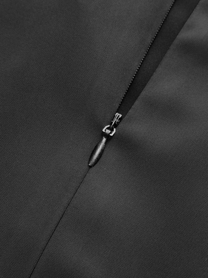Robe Courte à Boutons Métalliques et Ourlet Volanté sans Ceinture