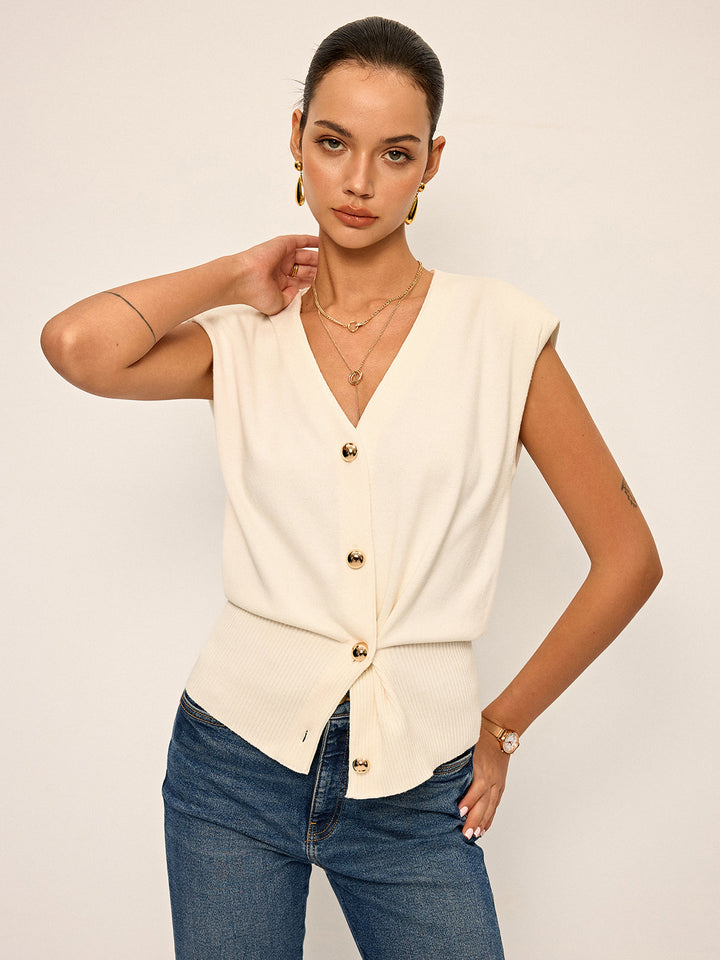 Gilet Garni Asymétrique Deux Possibilités de Port