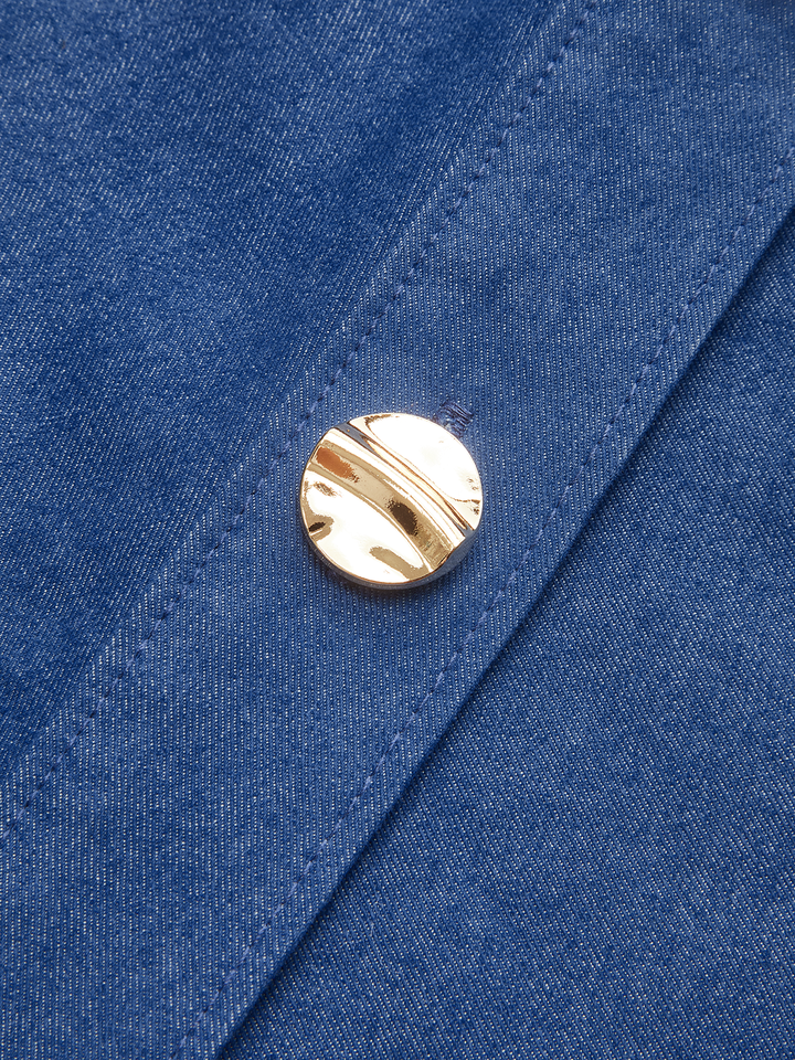 Robe Mi-Longue Boutonnée à Col Polo Ruché