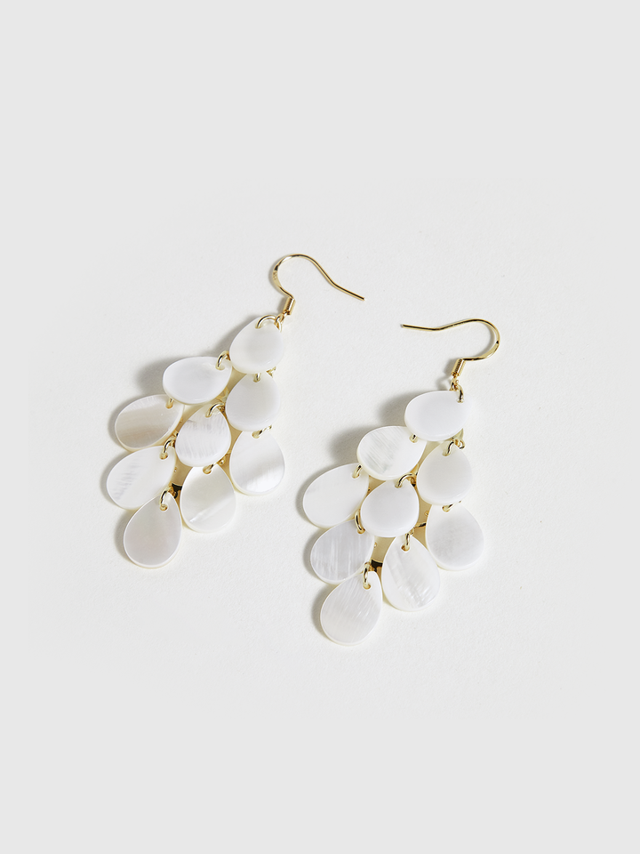 Boucles d'oreilles pendantes en nacre