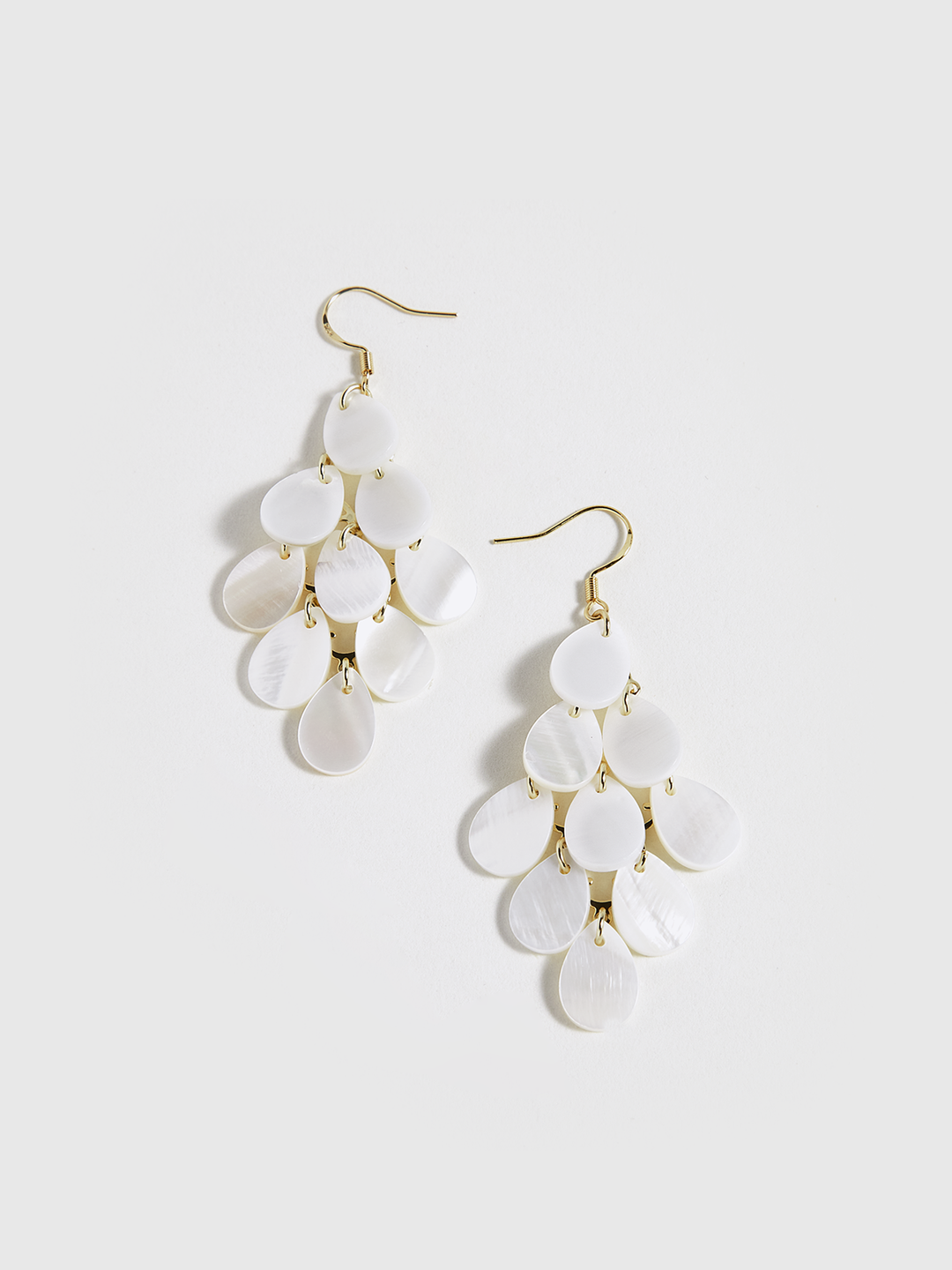 Boucles d'oreilles pendantes en nacre