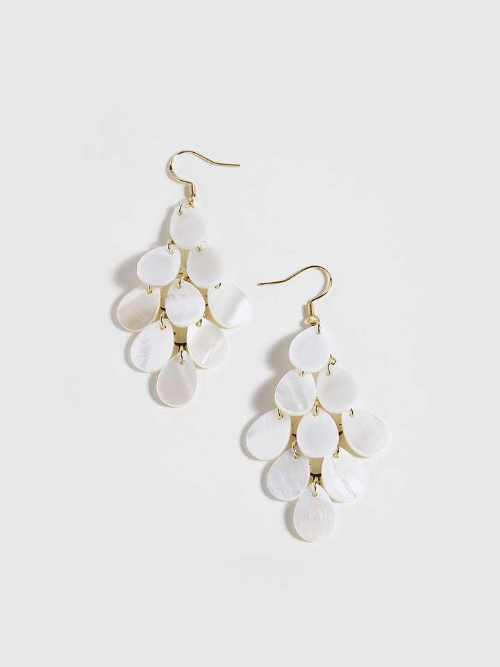 Boucles d'oreilles pendantes en nacre