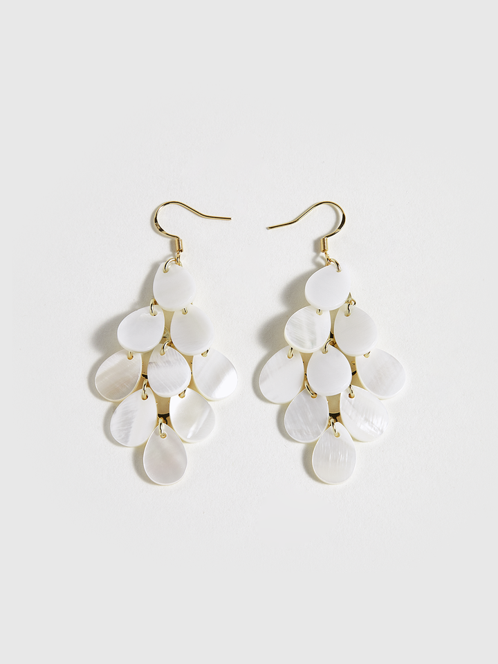 Boucles d'oreilles pendantes en nacre
