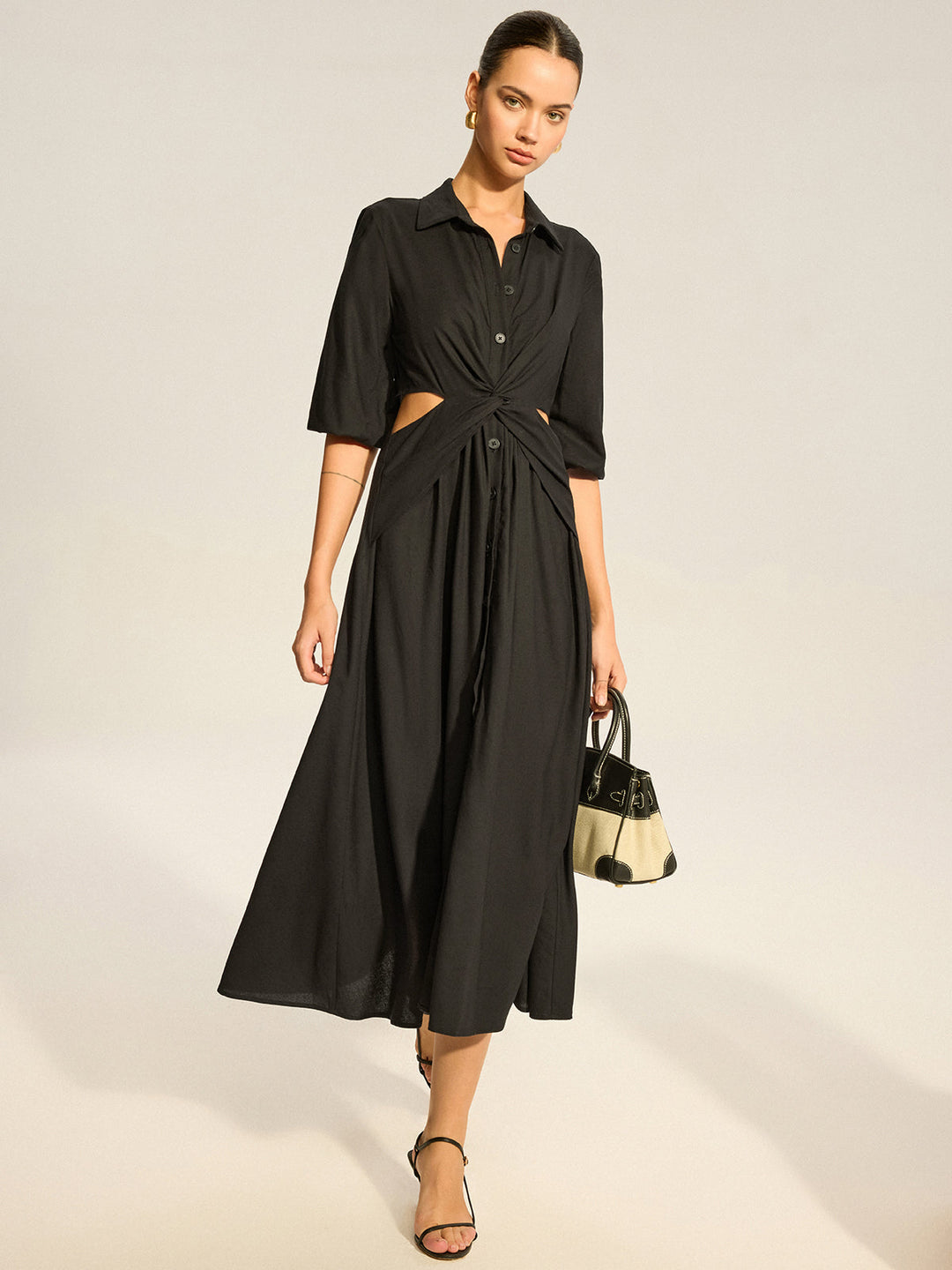 Robe Chemise Boutonnée Coupe Décontractée