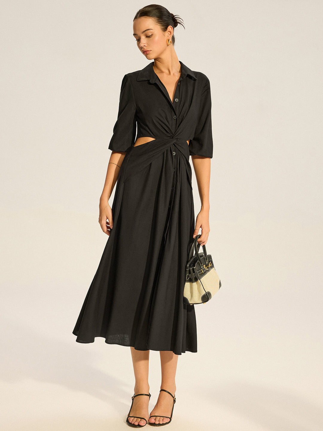 Robe Chemise Boutonnée Coupe Décontractée