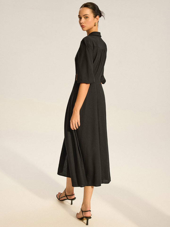 Robe Chemise Boutonnée Coupe Décontractée