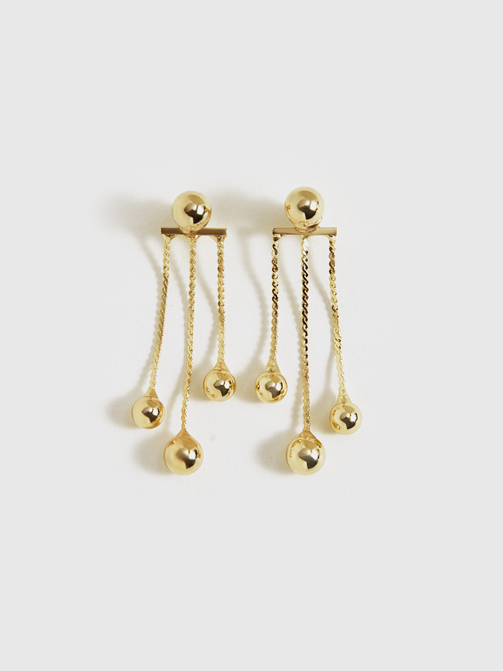 Boucles d'oreilles pendantes dorées