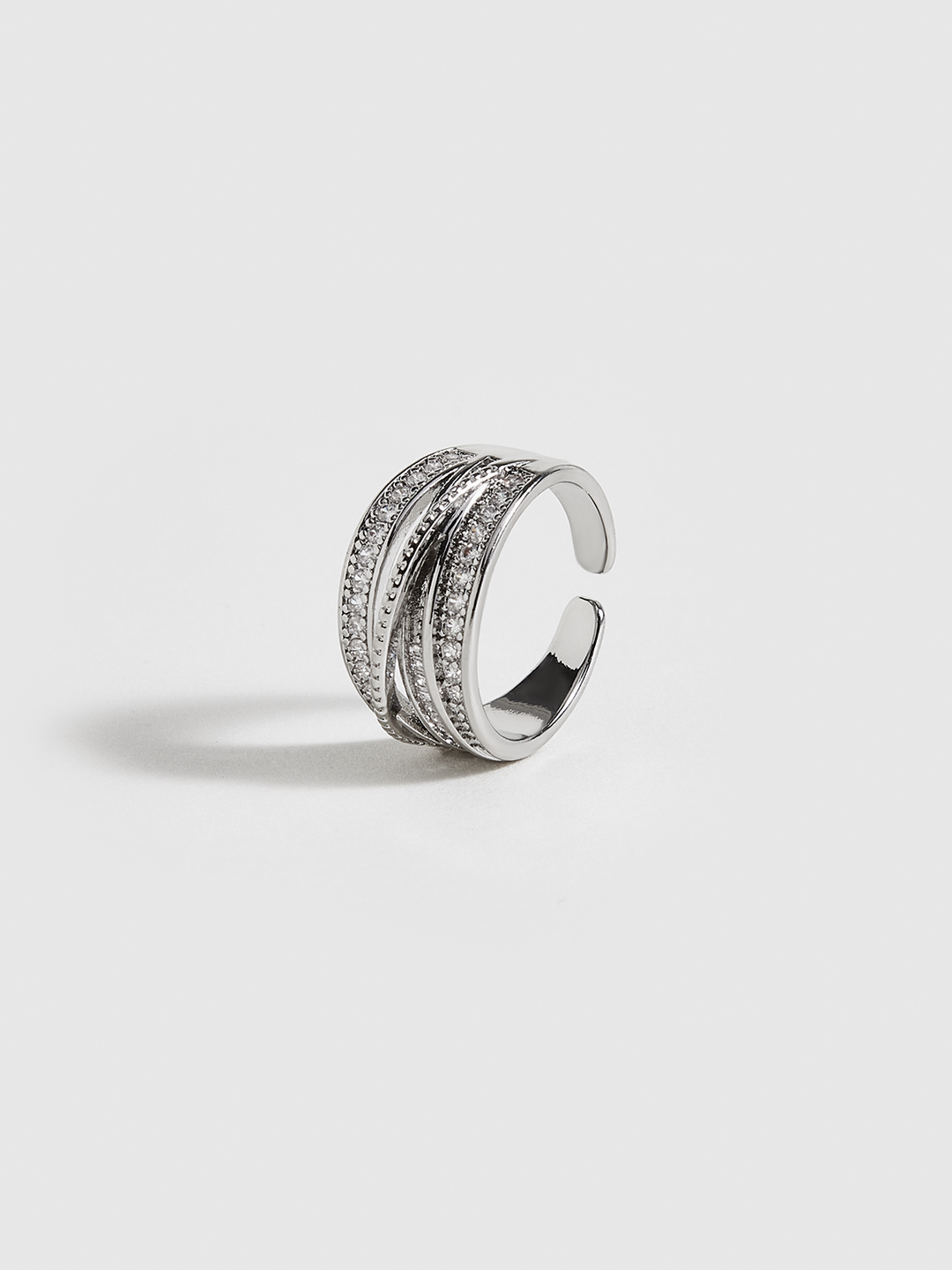 Bague Ajustable Superposée avec Strass