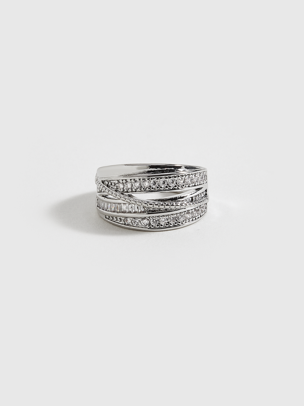 Bague Ajustable Superposée avec Strass