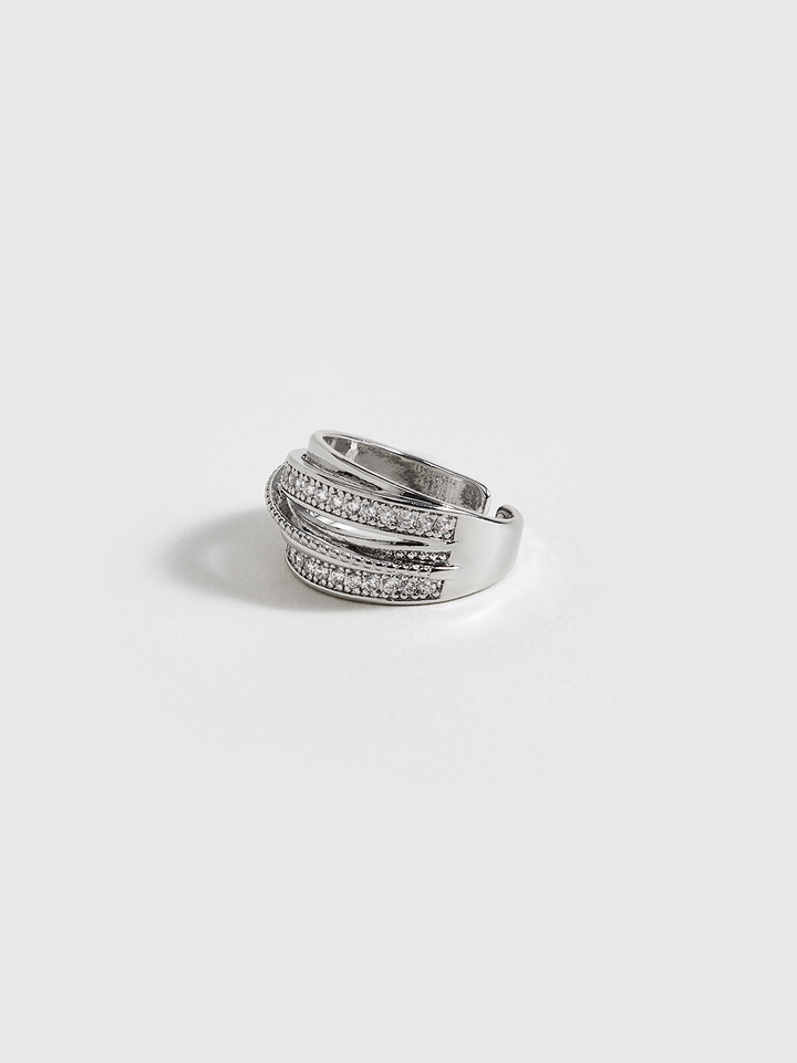 Bague Ajustable Superposée avec Strass