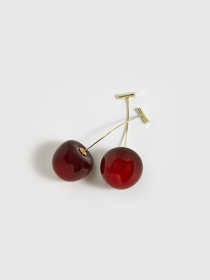 Boucles d'oreilles pendantes en forme de cerise