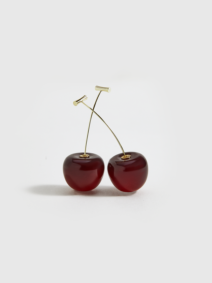 Boucles d'oreilles pendantes en forme de cerise