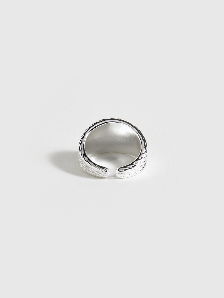 Bague Argentée Texturée