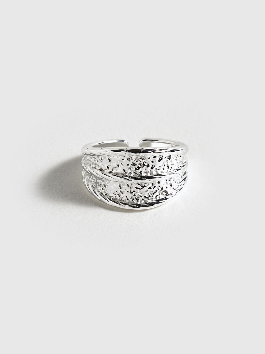 Bague Argentée Texturée