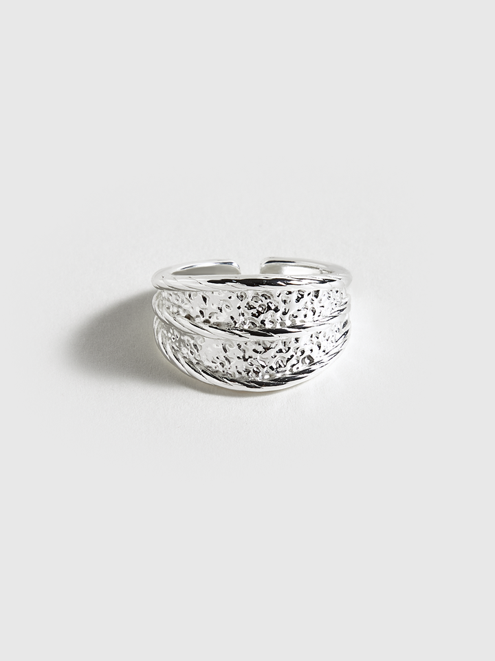 Bague Argentée Texturée
