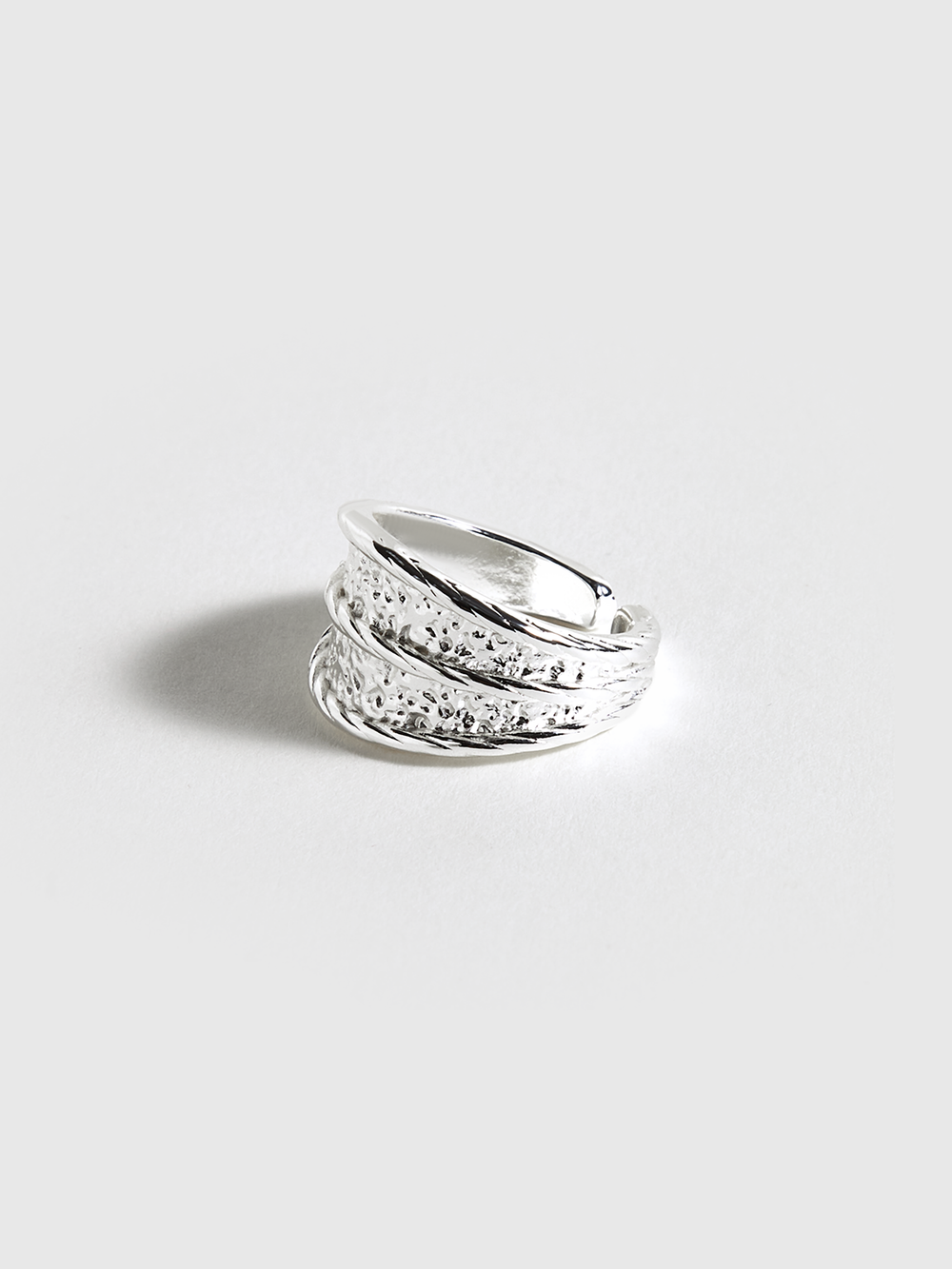 Bague Argentée Texturée