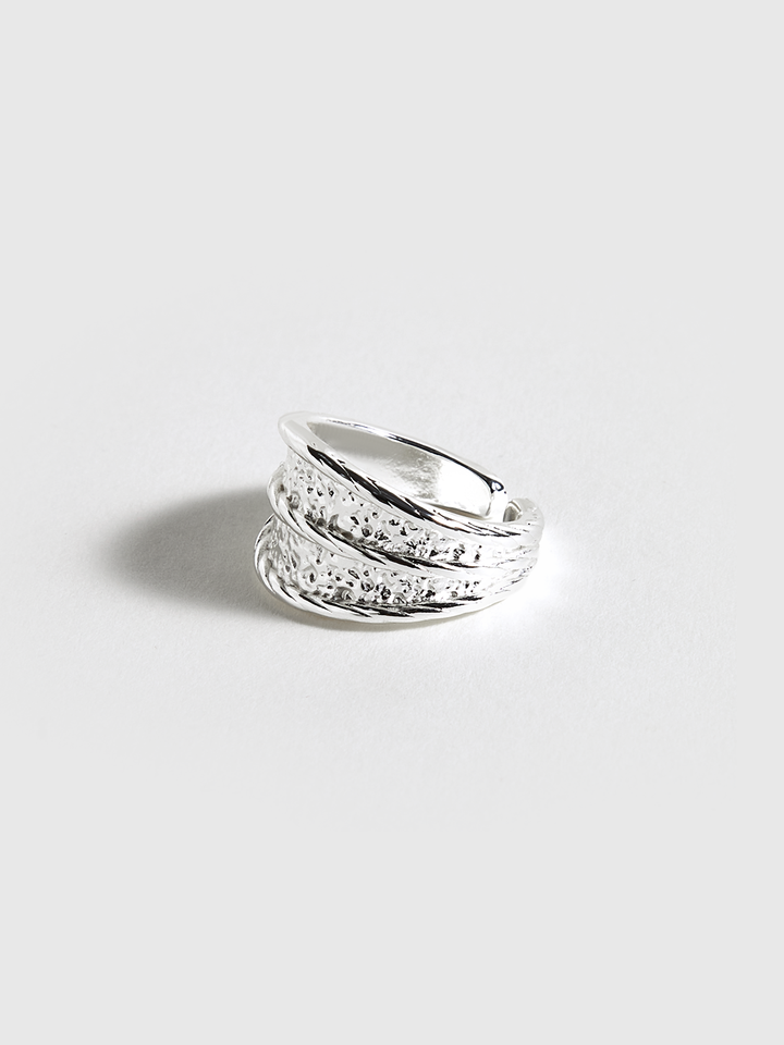 Bague Argentée Texturée