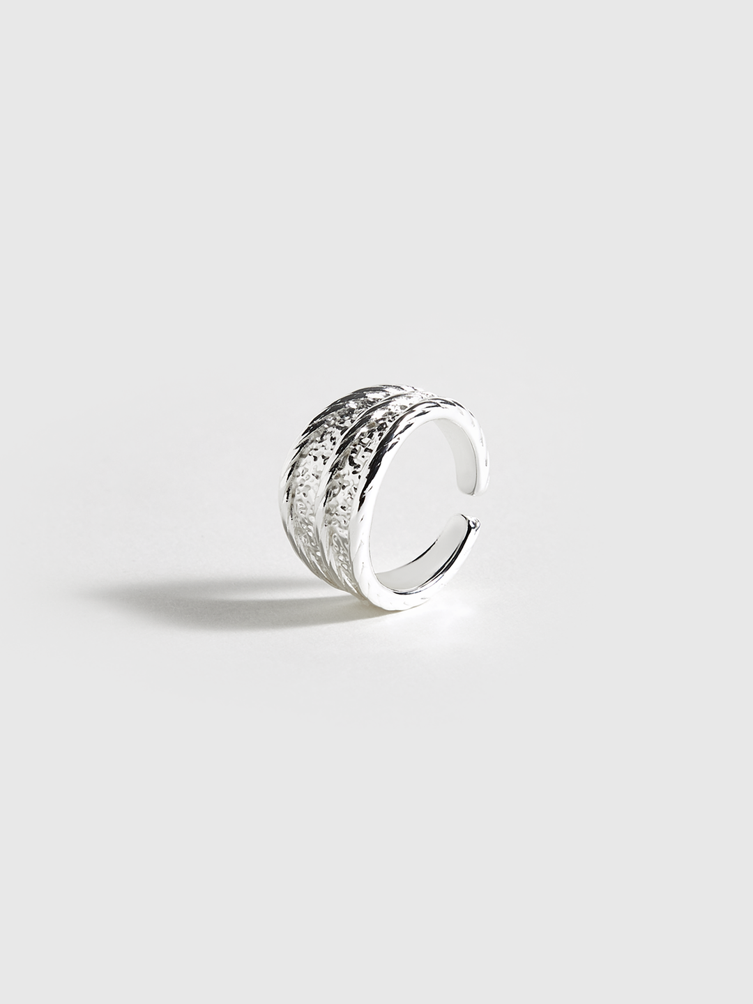 Bague Argentée Texturée