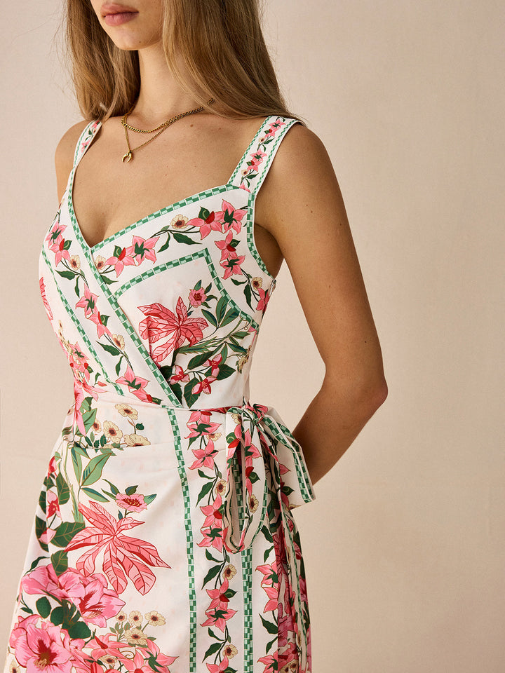 Robe Courte Fleurie Cache-Cœur