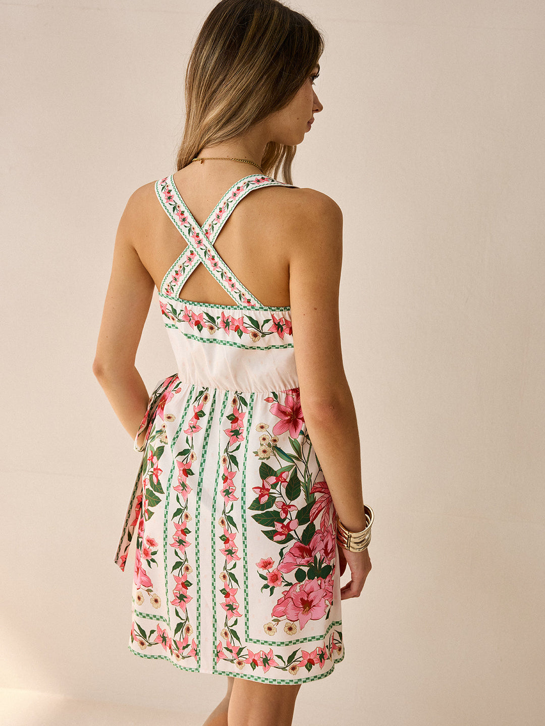 Robe Courte Fleurie Cache-Cœur