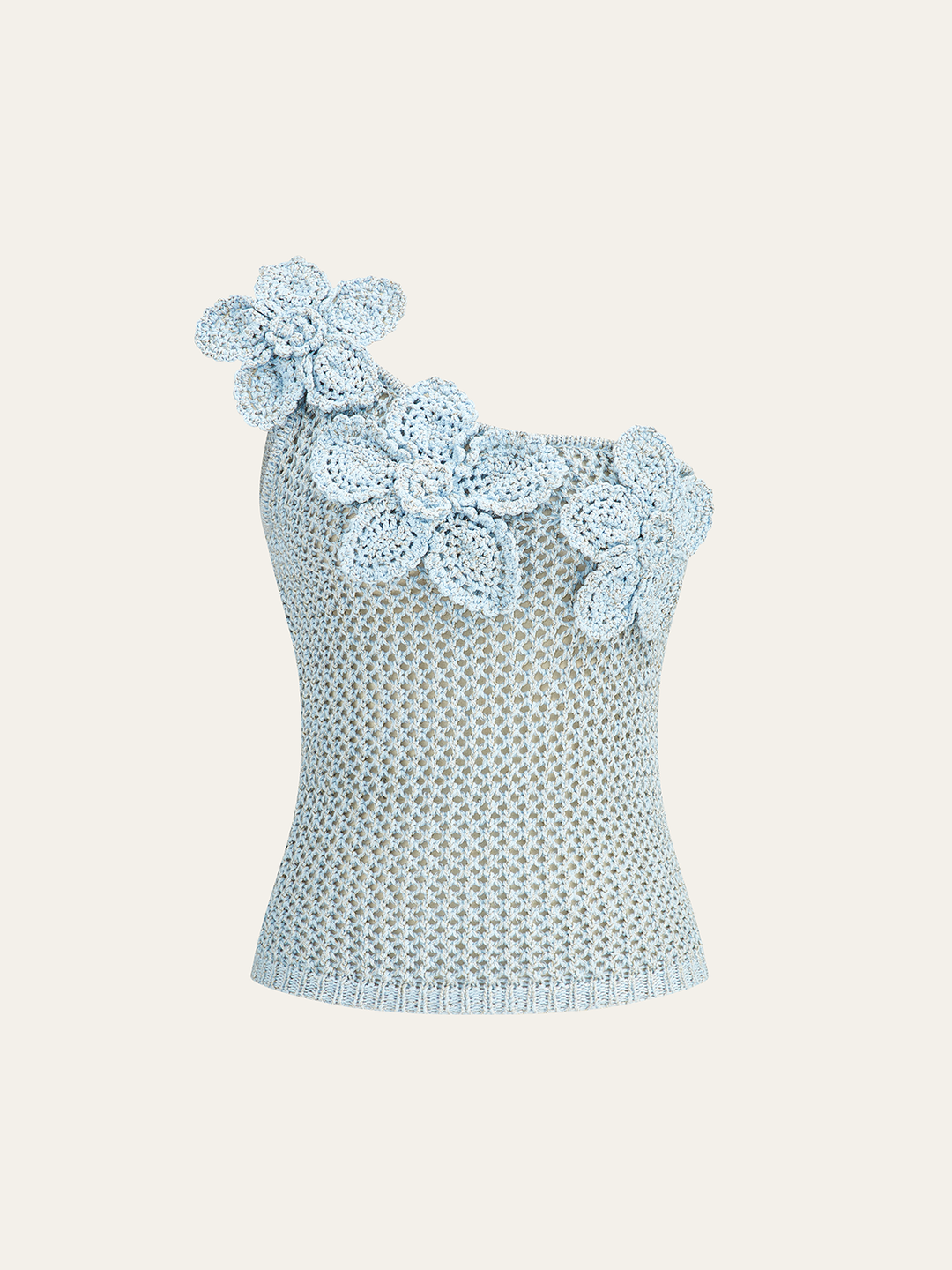 Haut en crochet floral à une épaule