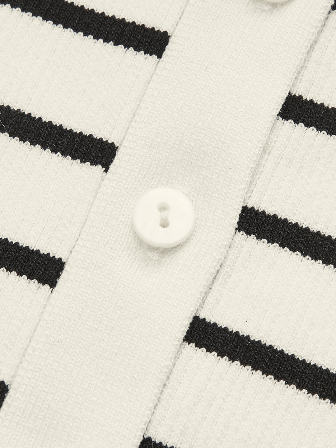 Cardigan en tricot à col polo à manches courtes et rayures