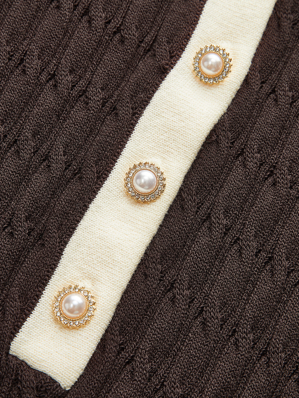 Robe Mi-longue en Tricot à Col Contrastant