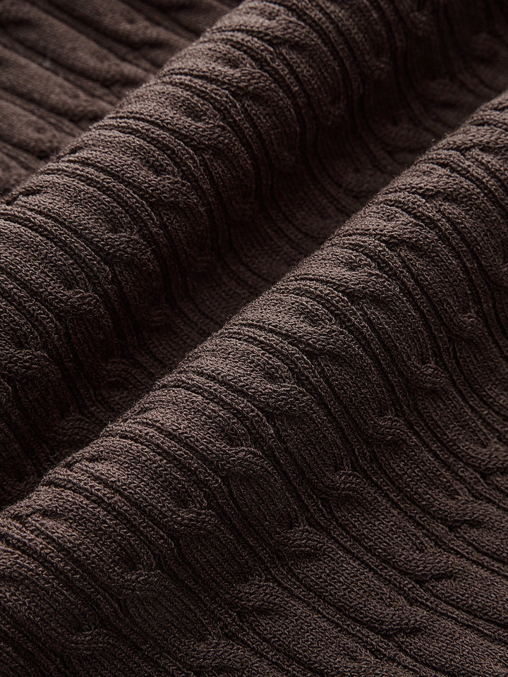 Robe Mi-longue en Tricot à Col Contrastant