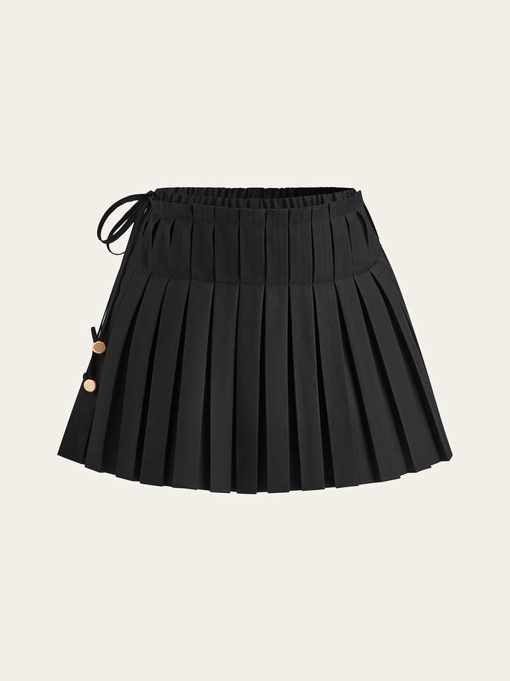 Jupe-culotte plissée à cordon de serrage