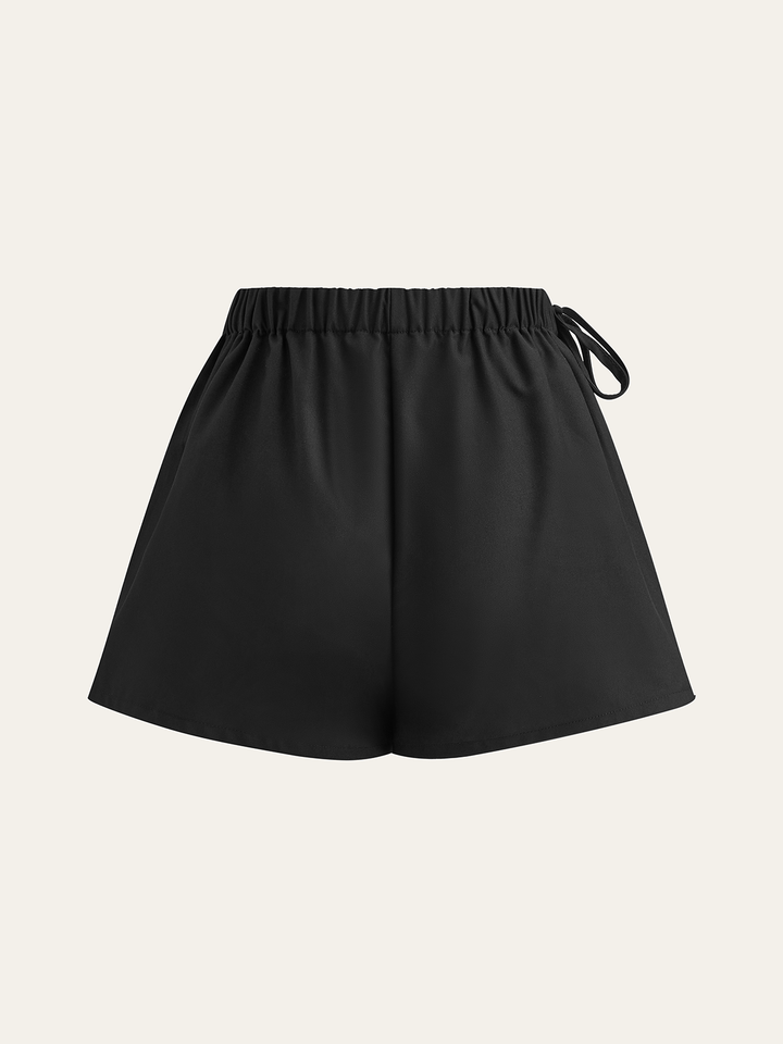 Jupe-culotte plissée à cordon de serrage