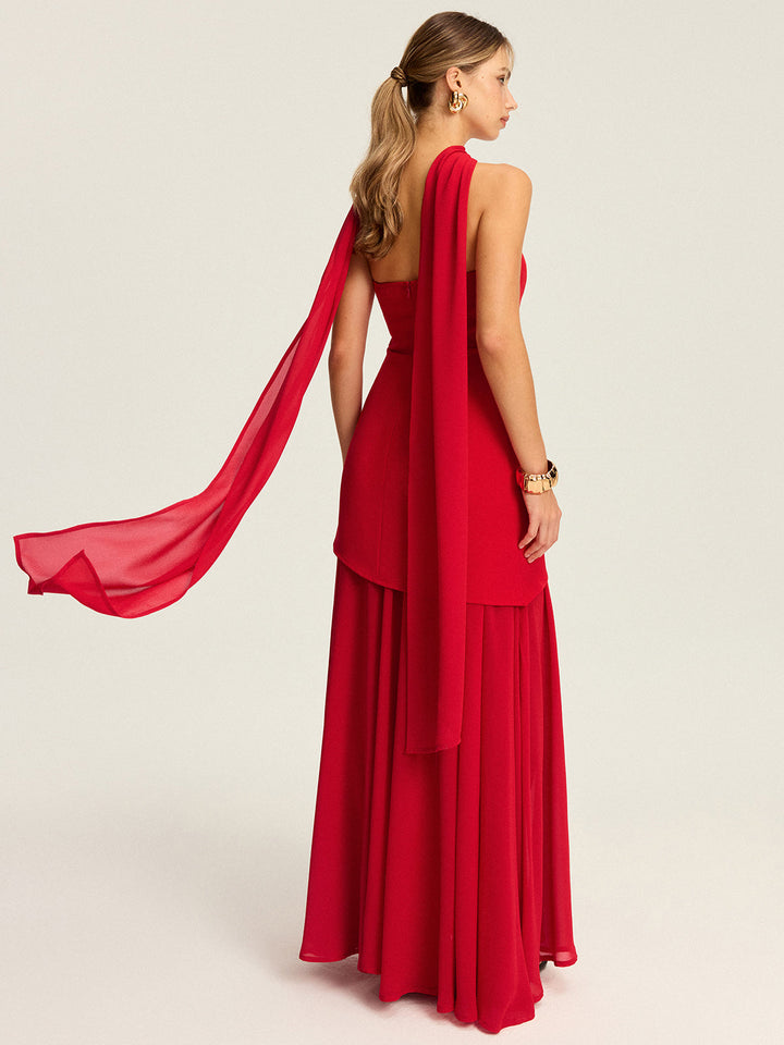Robe Longue Dos Nu à Fente Haute