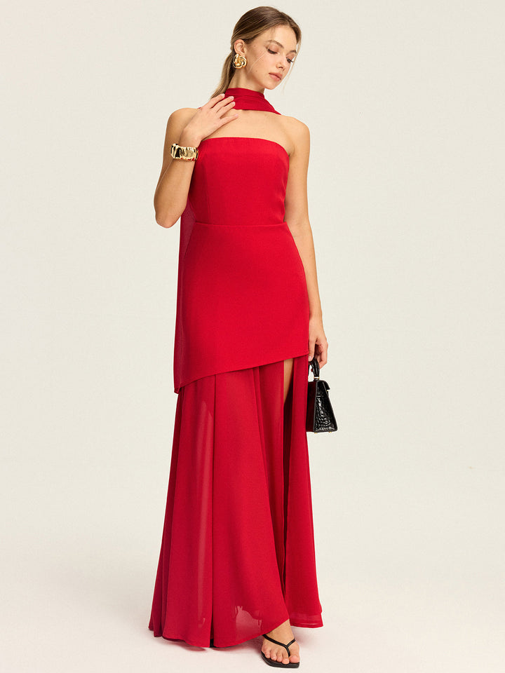 Robe Longue Dos Nu à Fente Haute