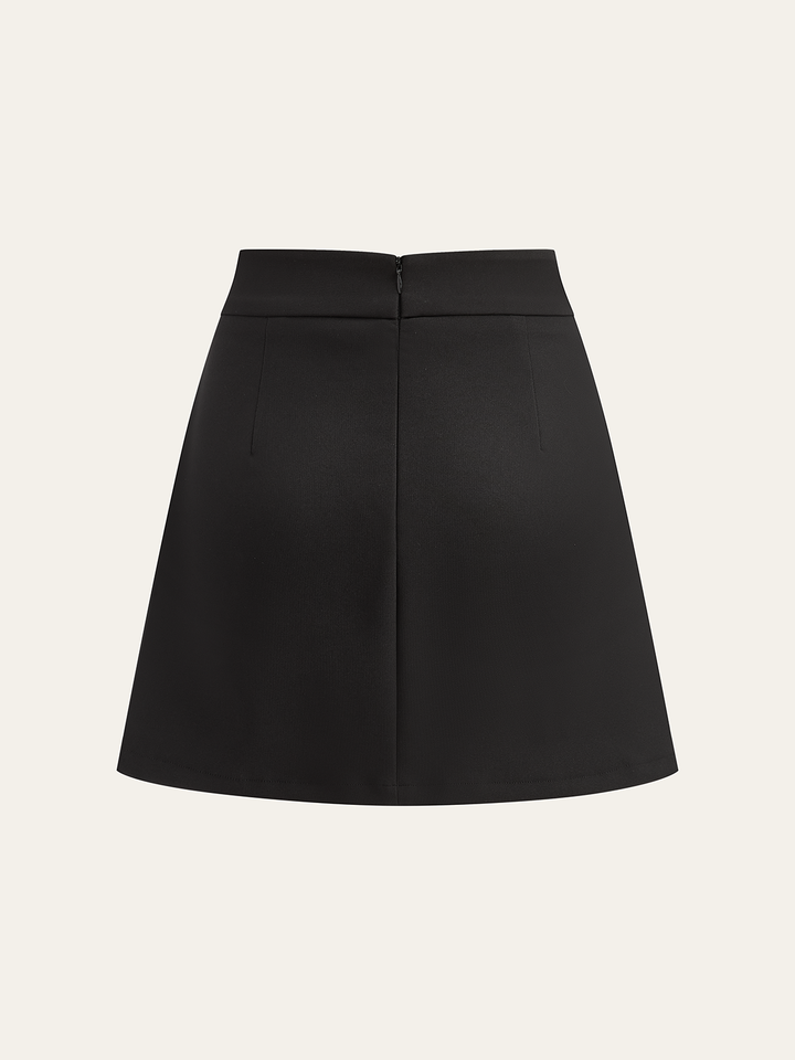 Mini-jupe asymétrique à panneaux rayés