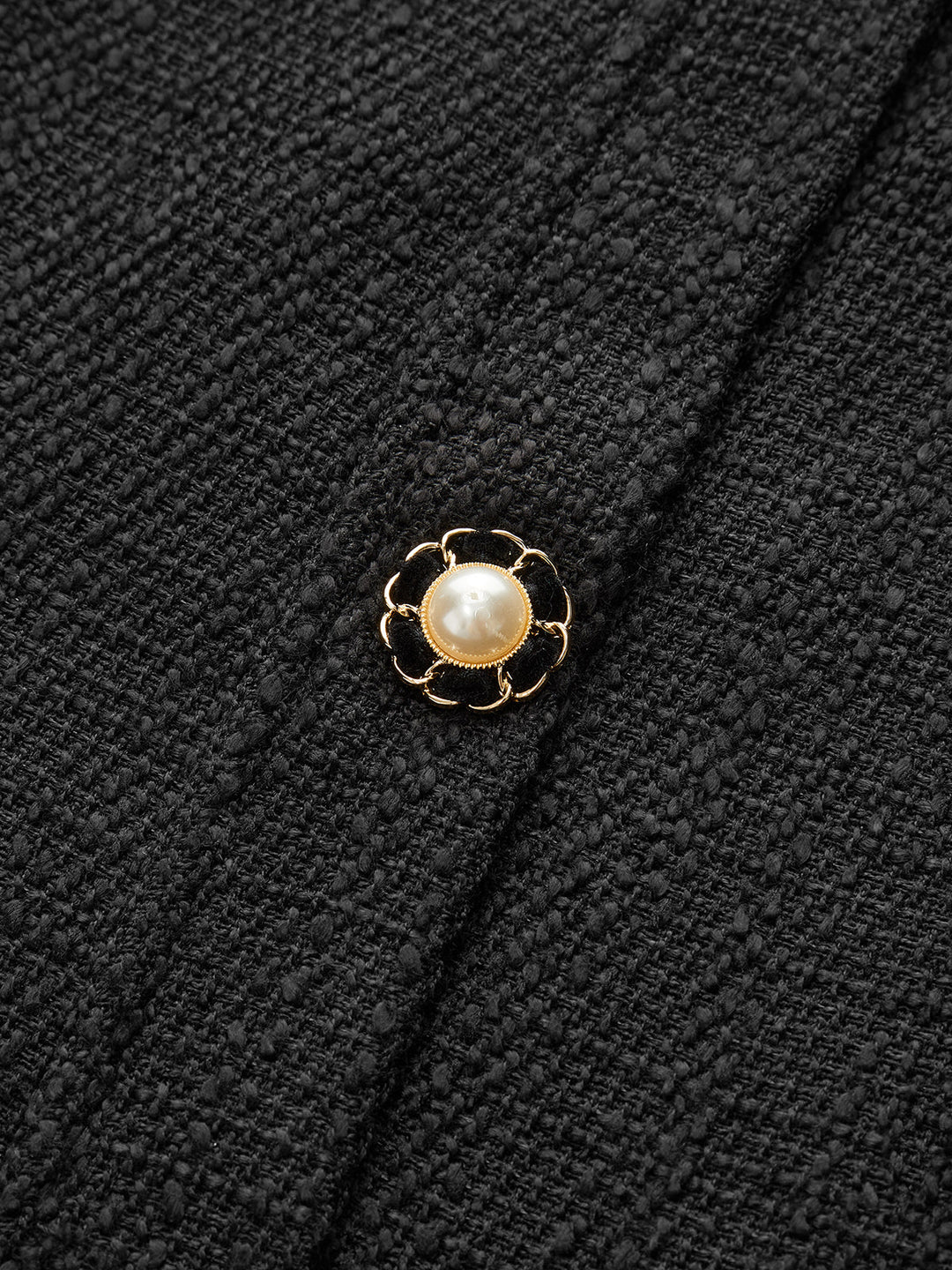 Robe Mini Boutonnée Sans Manches en Tweed