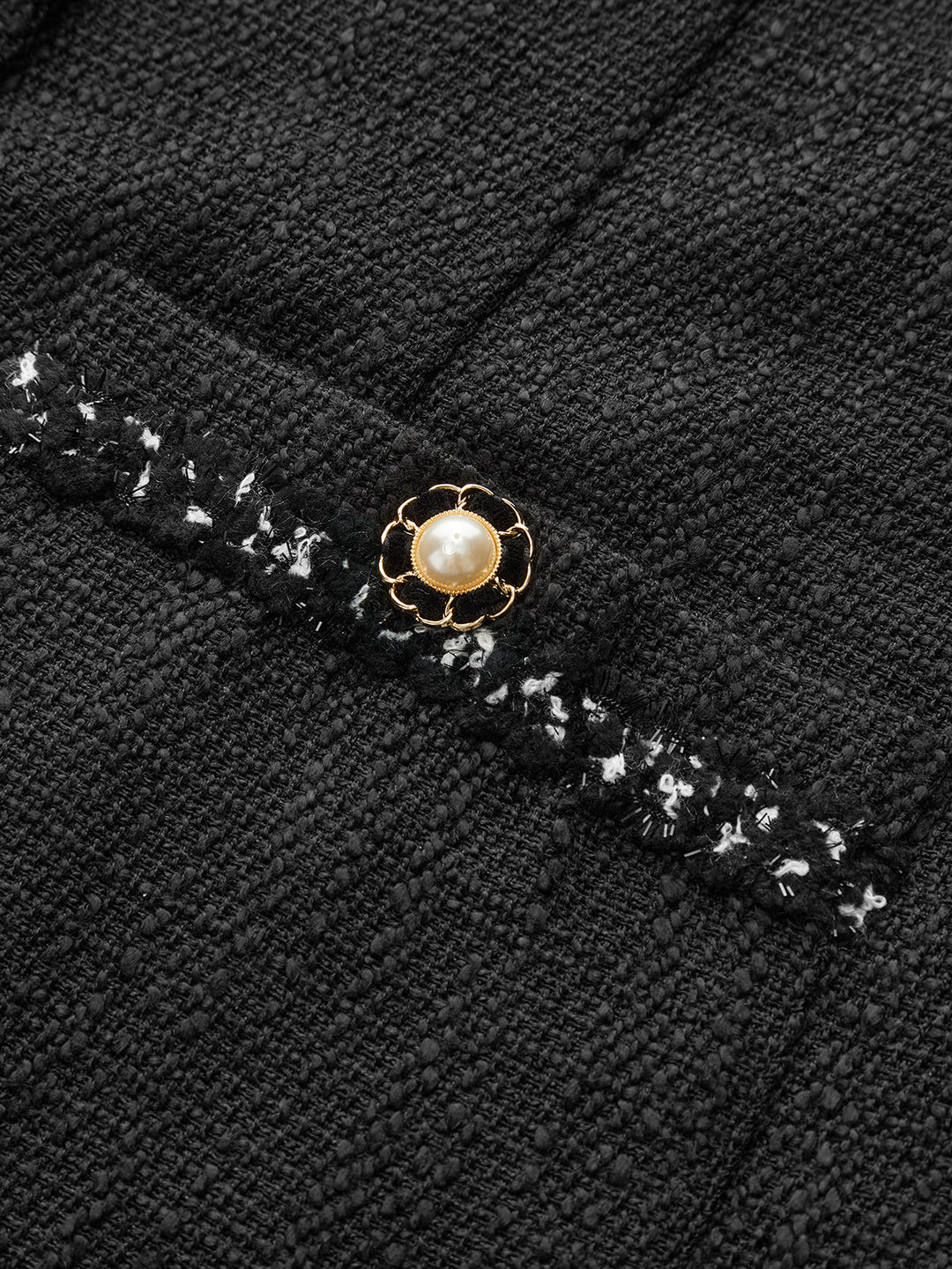 Robe Mini Boutonnée Sans Manches en Tweed