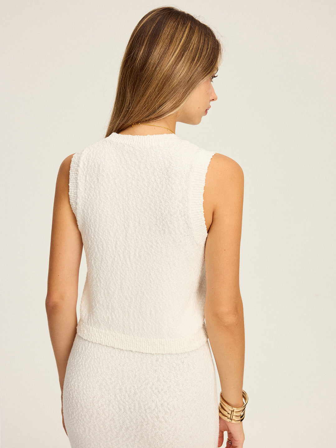 Haut sans manches en tricot texturé