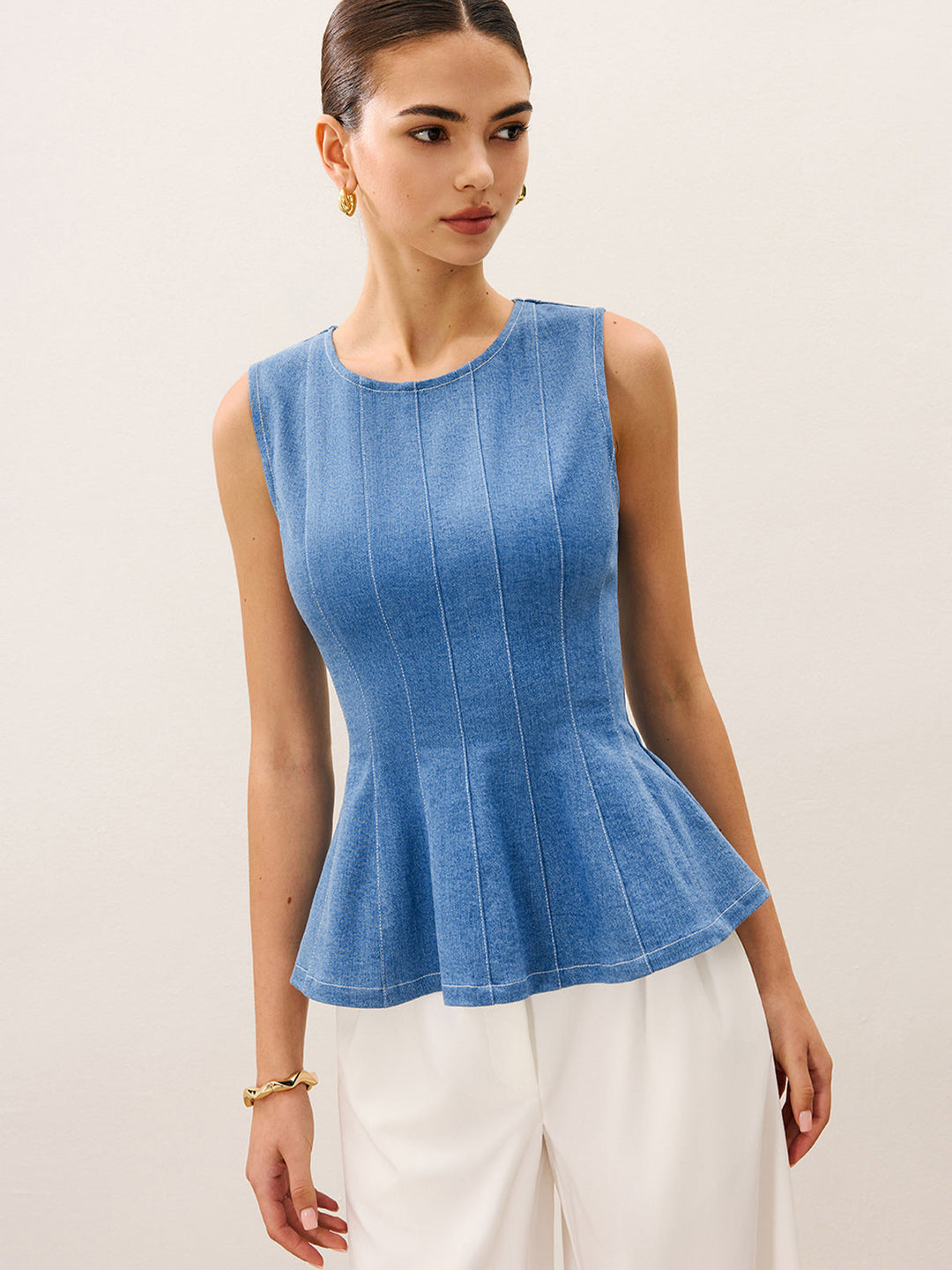 Top Peplum en Denim