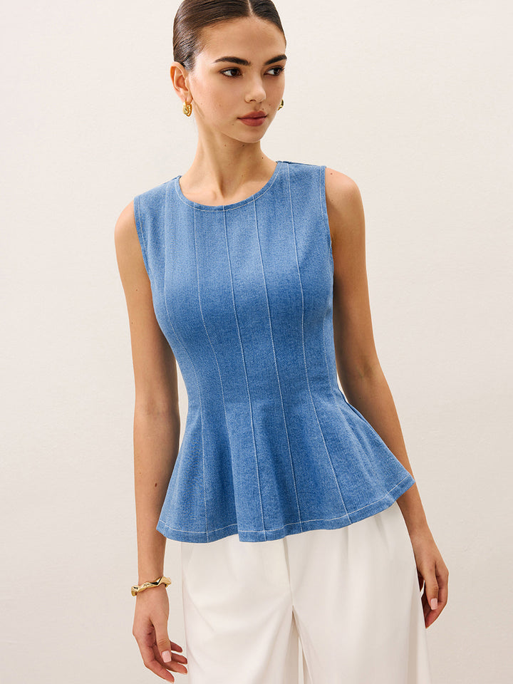 Top Peplum en Denim