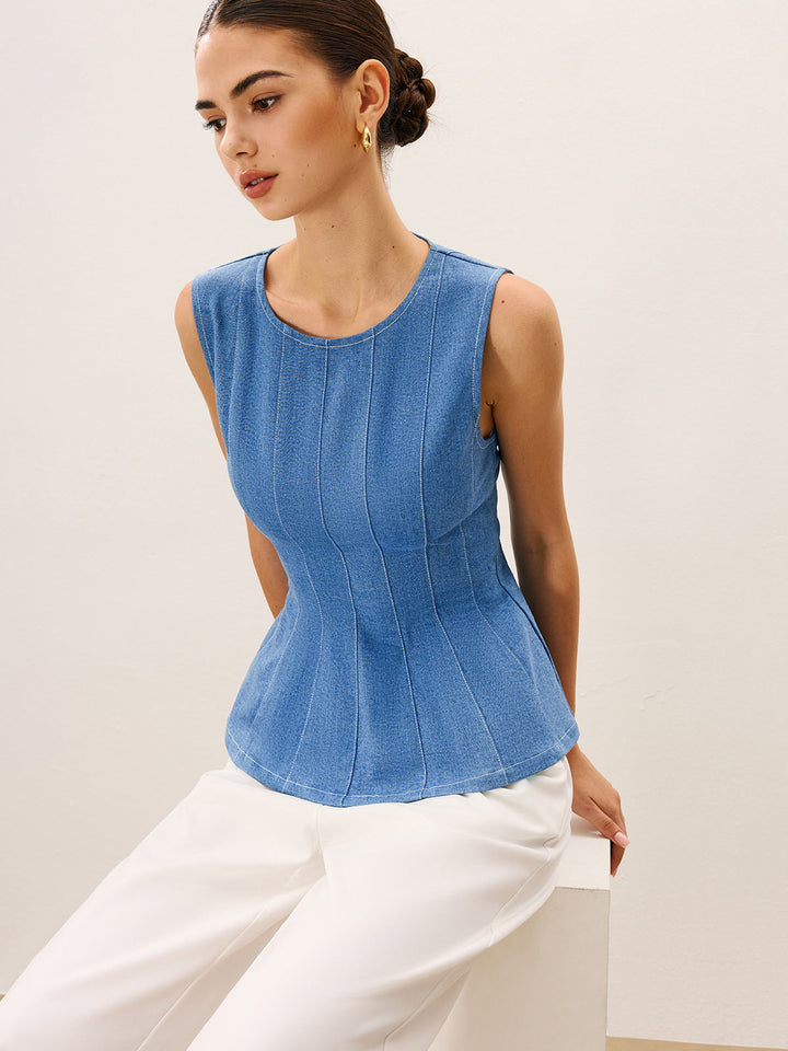 Top Peplum en Denim