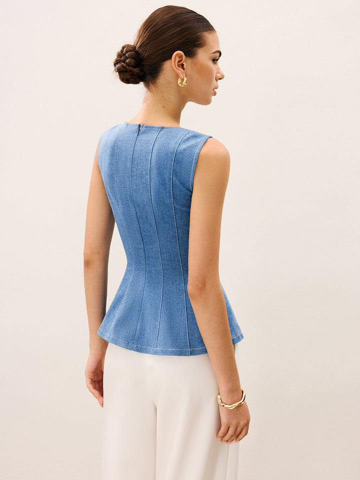 Top Peplum en Denim