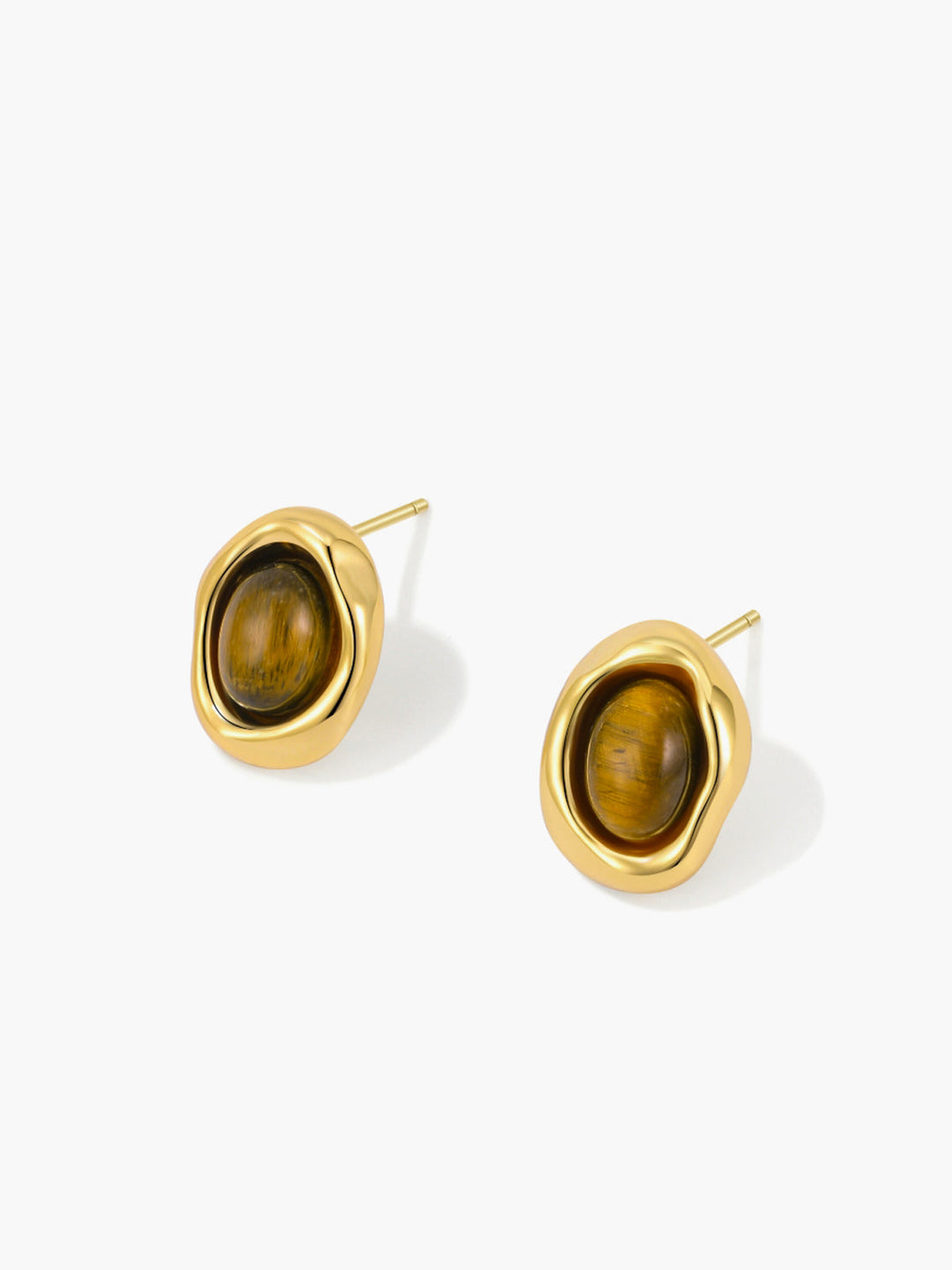 Boucles d'oreilles Œil de Tigre Vintage