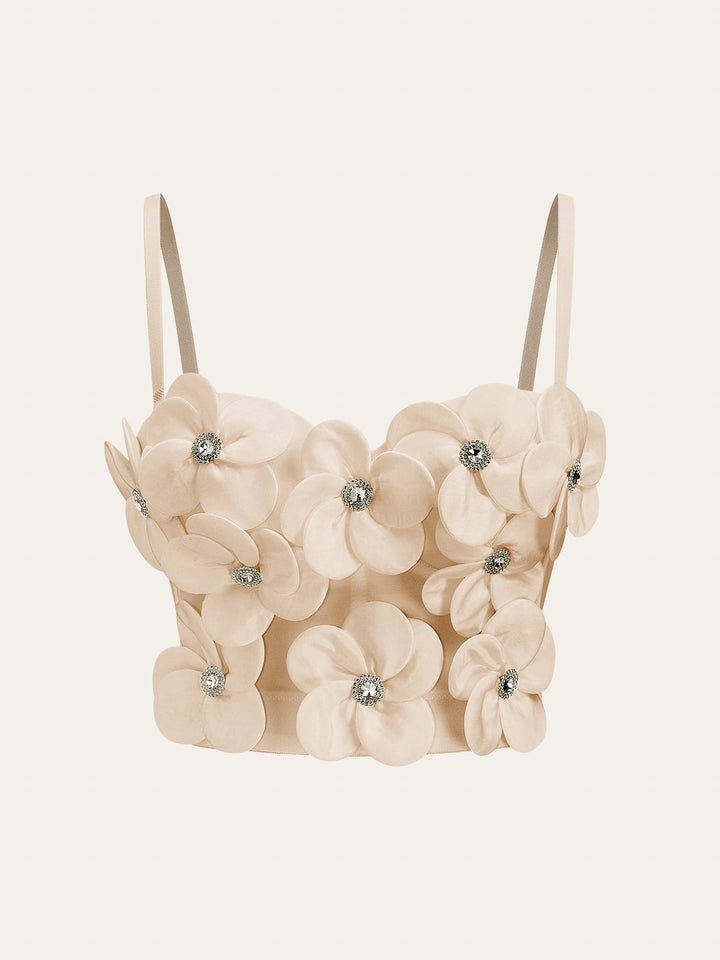 Corset à ornements floraux 3D