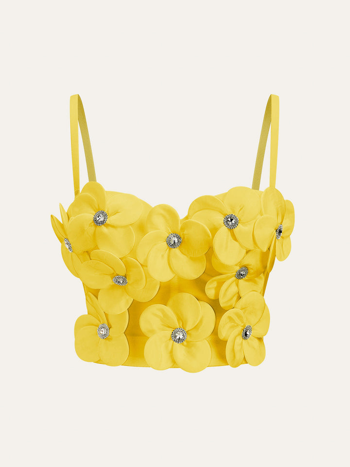 Corset à ornements floraux 3D