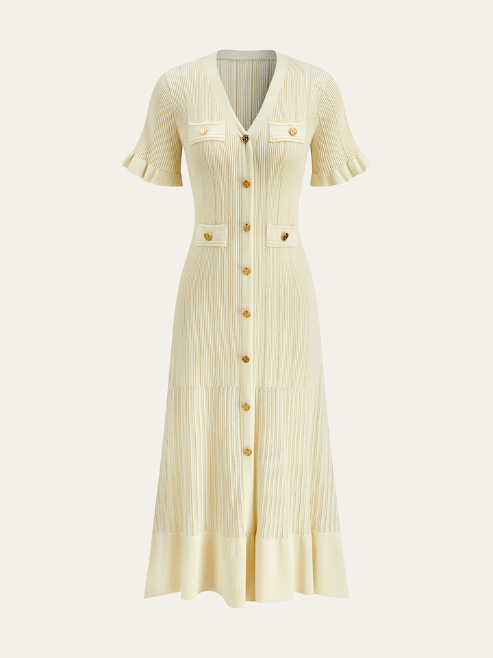 Robe Mi-longue Cardigan Tricot