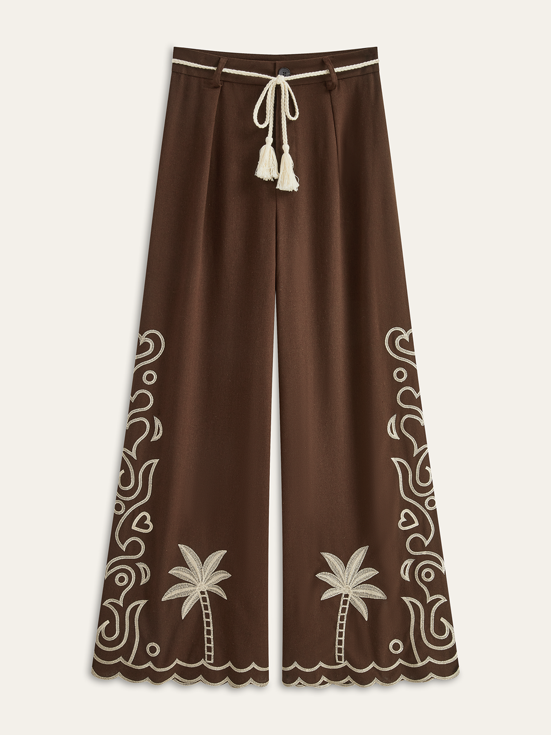 Pantalons à broder Palmier avec Cravate à Pompon