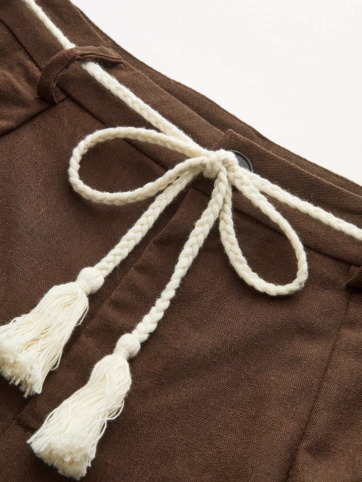 Pantalons à broder Palmier avec Cravate à Pompon