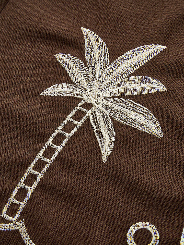Pantalons à broder Palmier avec Cravate à Pompon