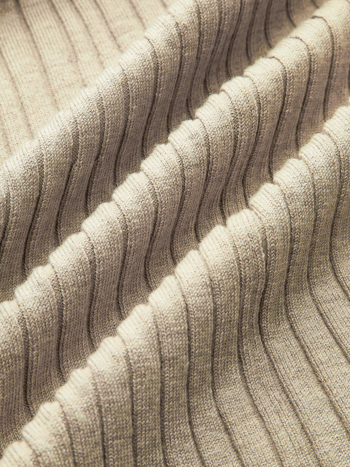 Robe Longue Maxi En Côte Maille à Boutons