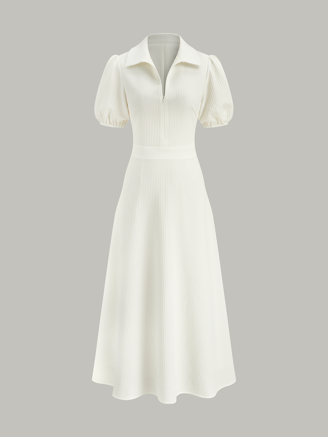 Robe Mi-longue à Col Roulé Texturé